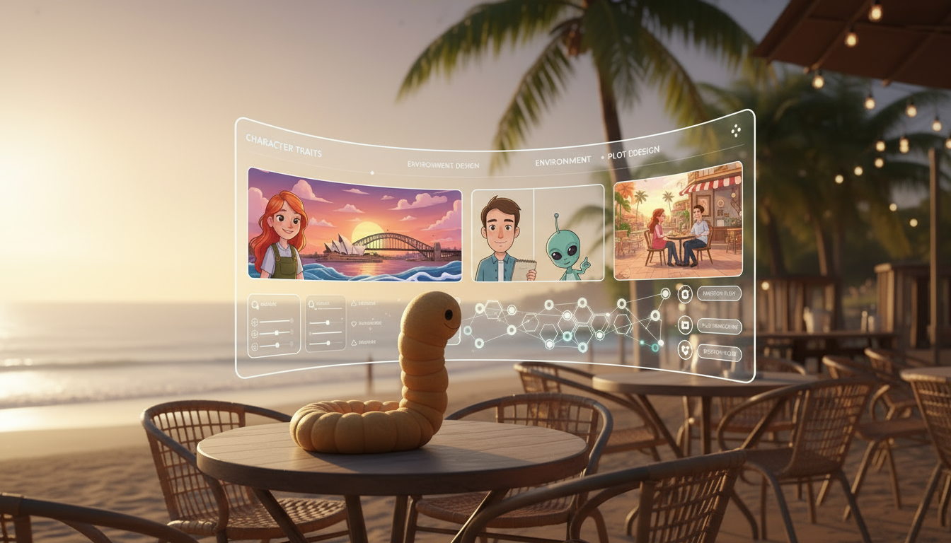 Hero image worm designing the story